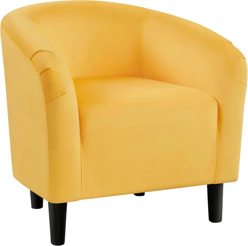 Miniatura 19 de Yaheetech Silla de Sala de Estar, Silla de Acento de Terciopelo, Silla Barril Tapizada, Silla de Asiento con Reposabrazos y Respaldo Bajo para Sala