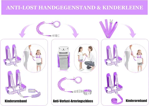 Miniatura 2 de Correa para caminar para niños pequeños, arneses de seguridad para niños pequeños, arnés de seguridad con cerradura para niños, enlace de muñeca