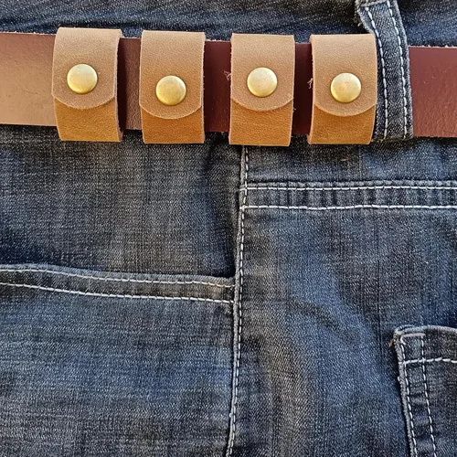 Miniatura 8 de Paquete de 4 llaveros de cuero para cinturón para hombre y mujer, para mantener tu cinturón extra largo