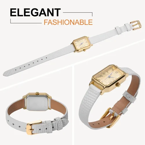 Miniatura 8 de ANNEFIT Correa de reloj de cuero para mujer, 0.394 in, 0.472 in, 0.512 in, 0.551 in, 0.591 in, 0.630 in, 0.709 in, 0.787 in, correa de repuesto