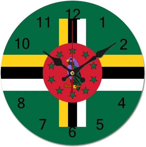 Miniatura 14 de The Flag of Eritrea - Reloj de pared patriótico de 9 pulgadas, funciona con pilas, silencioso, sin tictac, números arábigos, decoración moderna