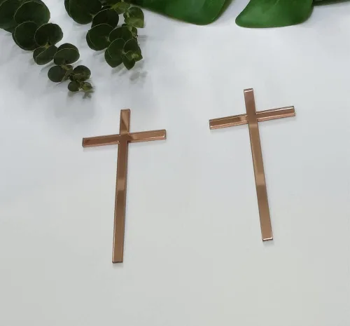 Miniatura 13 de 12 dijes para tartas de cruz, decoración de bautizo para tartas, confirmación de bautismo de acrílico delgado, decoración de pastel de cruz acrílica