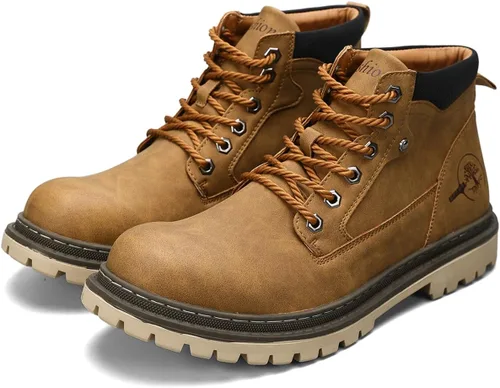 Miniatura 6 de Shaire Botas Chukka de cuero para hombre Botines con cordones para hombre Botas cómodas casuales