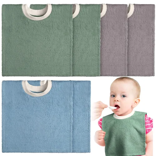 Foaincore Baberos absorbentes para bebé, 6 unidades, de rizo de algodón, para alimentar y babear, color brillante