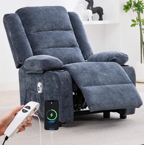 Miniatura 2 de Sillón reclinable eléctrico con portavasos, silla reclinable eléctrica para adultos, silla reclinable con bolsillo lateral para sala de estar