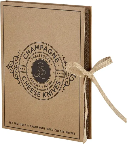 Miniatura 3 de Santa Barbara Design Studio Cuchillos de queso - Juego de cuchillos y tenedores de acero inoxidable en caja de regalo para quesos suaves medianos