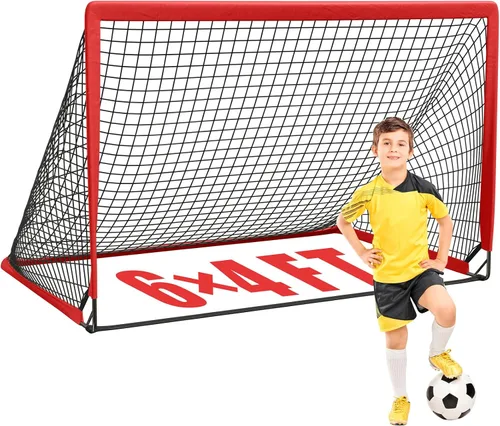 KTRIO Portería de fútbol de 6 x 4 pies para patio trasero, red de fútbol portátil, grandes porterías de fútbol plegables con bolsa de transporte