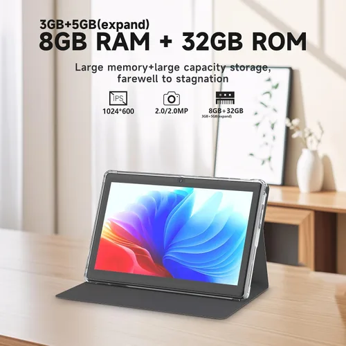 Miniatura 5 de Tablet 7Inch Android 14.0 con funda protectora, 3GBRAM+32GB ROM, pantalla IPS, cámara dual, Bluetooth 5.0 WiFi Tab (negro)