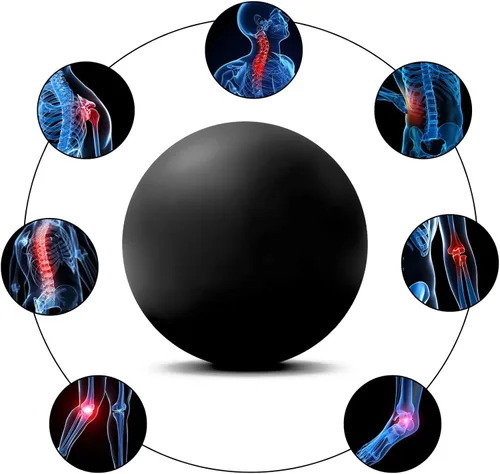 Miniatura 3 de Pelota de lacrosse de masaje WOVTE para músculos doloridos, hombros, cuello, espalda, pies, cuerpo, tejido profundo, punto de activación, nudos Negro