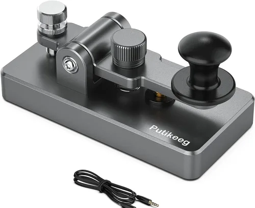 Miniatura 7 de Putikeeg Clásico Morse Mini Código Clave Morse Código Paleta Llave Aleación de Aluminio Mini-Key Morse CW Llave Portátil Morse Práctica Clave Oro