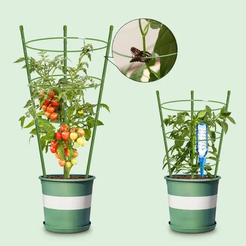 Miniatura 5 de Jaula de tomate con soporte para plantas de jardín, enrejado mejorado para plantas trepadoras, kits de enrejado para plantas (paquete de 2 - 18)