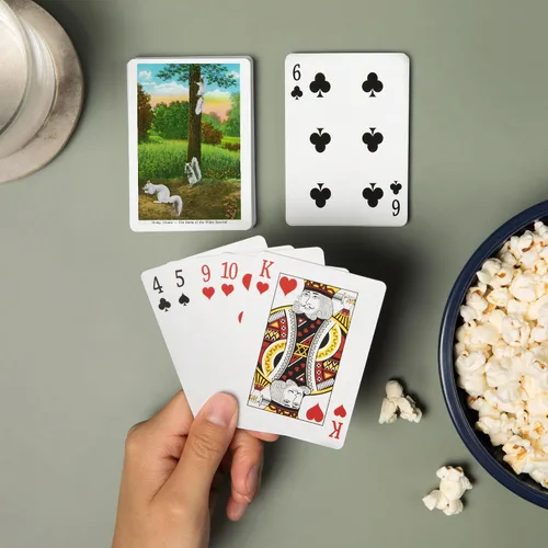 Miniatura 2 de Olney, Illinois, vista del hogar de las ardillas blancas (52 cartas de juego, baraja de cartas de tamaño póquer con comodines)