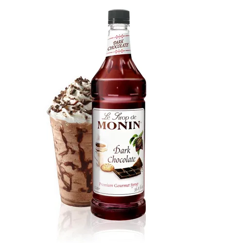 Monin - Jarabe de chocolate negro | Jarabe prémium para cócteles, bebidas calientes, batidos y más | Etiqueta limpia, sin sabores artificiales, sin
