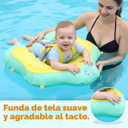 Miniatura 5 de Flotador de piscina para bebé con toldo UPF50+, flotador inflable cubierto de tela suave, flotador de natación para bebés de 6 a 36 meses