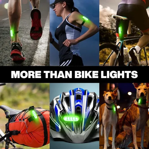 Miniatura 5 de Luces LED de seguridad para bicicleta, luz trasera de bicicleta rojo/verde, linterna de seguridad trasera de bicicleta, recargable por USB C, 4