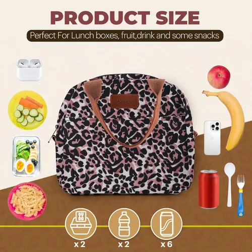 Miniatura 6 de EASYFUN Bolsa de almuerzo para mujeres y hombres, lonchera aislada a prueba de fugas con gran capacidad, bolsa de mano más fresca para el trabajo