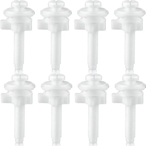 Miniatura 11 de Kit de repuesto de 32 piezas de tornillos para asiento de inodoro Jetec, pernos de plástico con tuercas de plástico y arandelas, kit de piezas