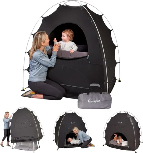 Hiccapop Daydreamer Tienda Opaca para Pack and Play, Tienda de Cuna Portátil Patentada, Cubierta de Dosel Opaca para Cuna, Cápsula de Sueño para