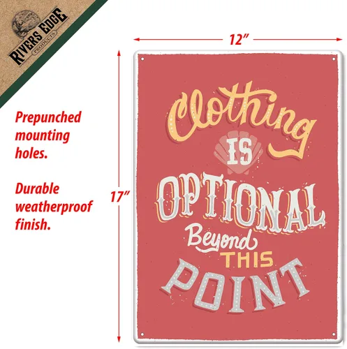 Miniatura 3 de River's Edge Products - Letrero de lata de 12 x 17 pulgadas, ropa