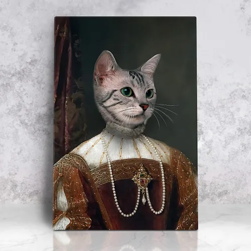 Miniatura 49 de Awesometik Impresión en Lienzo Personalizada Retrato Real de Mascota a partir de Foto, Retrato Renacentista Personalizado, Retratos, Retratos 25 El
