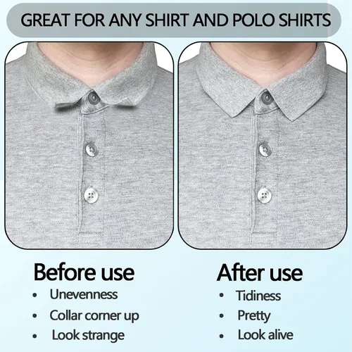 Miniatura 2 de 120 piezas de cuello polo para hombre, no se enrolla, cuello de camisa de PVC anti-pandeo, collar de camisa de PVC, adhesivo de plástico