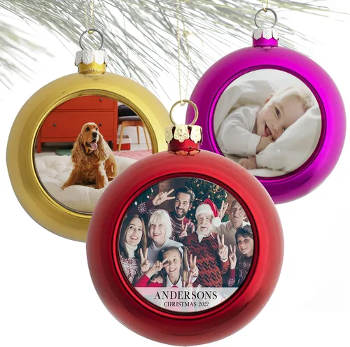Miniatura 8 de Adorno de Navidad personalizado con cualquier imagen, carga cualquier foto - Texto opcional - Recuerdo de Navidad - Corazón de cerámica