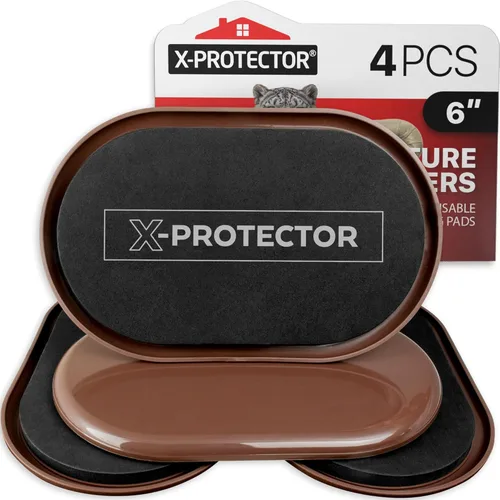 Miniatura 10 de X-Protector Deslizadores de muebles – 8 piezas de 3 1/2 pulgadas – 4 deslizadores de muebles para pisos de madera dura y 4 deslizadores de muebles
