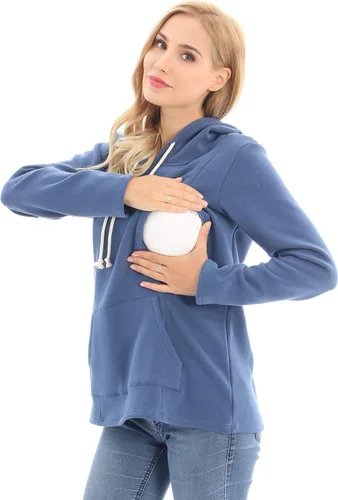 Miniatura 33 de Bearsland - Sudadera de lactancia y maternidad para mujer, con bolsillos y capucha