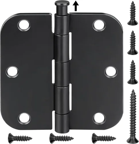Miniatura 11 de TICONN Paquete de 6 bisagras de puerta de 3.5 pulgadas con pasador extraíble, herrajes para puertas residenciales bifold de hierro de 3-1/2 x 3-1/2