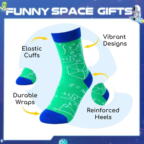 Miniatura 2 de HAPPYPOP Gifts Kids - Space Socks, Astronaut Planet Math Socks, Astronomy Gifts for Boys