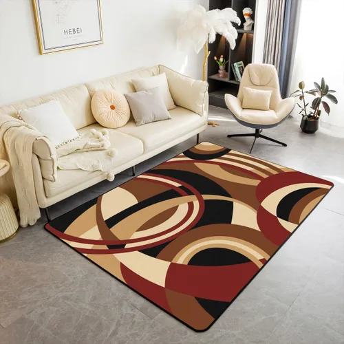 Miniatura 29 de Feelyou Alfombra de sala de estar, 3 x 5 pies, diseño geométrico para niños, diseño moderno a rayas, para interiores, antideslizante, con diseño