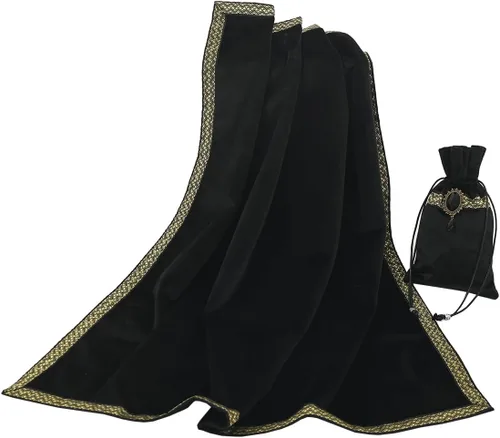 Miniatura 29 de BLESSUME Wizard Tarot Mantel y bolsa cuadrada de terciopelo adivinación Tarot (Azul 2)