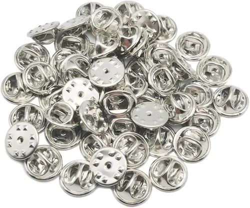 Miniatura 5 de XZYLPB0 - 50 piezas de metal para solapa, cierre de bloqueo, cierre de mariposa, embrague, alfiler trasero para broche, corbata, sombrero, insignia