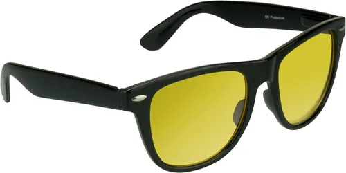 Miniatura 8 de proSPORT Visión nocturna antideslumbrante lente amarilla gafas de sol conducción hombres mujeres aviador metal plástico Marcos Marco negro Panther