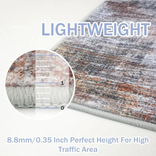 Miniatura 115 de IOHOUZE Alfombra abstracta lavable de 3 x 12 pies para pasillos, antideslizante para cocina, camino de entrada de lana sintética para interiores