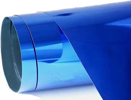 Miniatura 3 de Moyishi Adhesivo de vinilo azul espejo cromado de 12 x 60 pulgadas, lámina de película azul, autoadhesiva