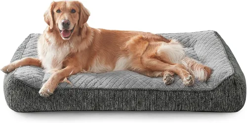 Miniatura 21 de JOEJOY Camas ortopédicas XL para perros de tamaño grande, extra gruesas, con apoyo y laterales, sofá cama ultrasuave para perros grandes, color Beige