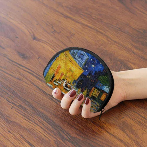 Miniatura 6 de IBILIU Monedero pequeño para cafetería, terraza en la noche, mini monedero, monedero, monedero, monedero, monedero, monedero, monedero para mujeres