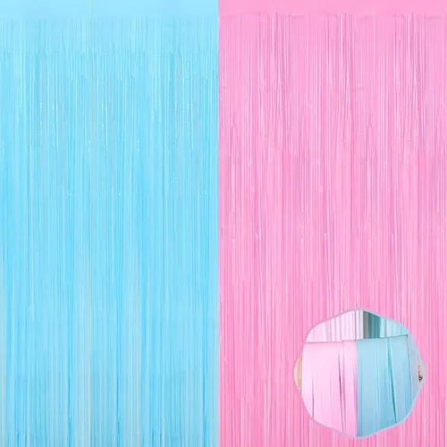 Miniatura 18 de Paquete de 6 cortinas de flecos de papel de aluminio negro, 3.28 pies x 8.2 pies, cortinas metálicas de oropel con flecos para cabina de fotos