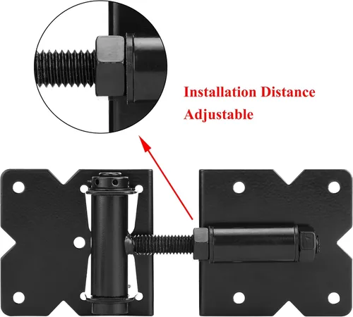 Miniatura 2 de Bisagras de puerta de cierre automático, accesorios ajustables y resistentes, kit de bisagras de puerta de 90 grados para madera/vinilo/metal/valla