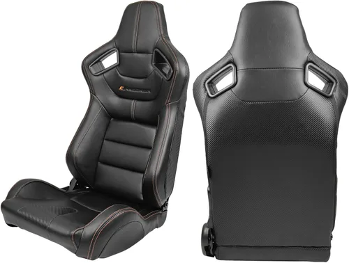 Miniatura 2 de FREEMOTOR802 Asientos universales de carreras, asientos deportivos reclinables con control deslizante de doble bloqueo ajustables, 1 par