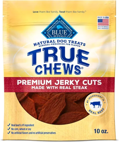 Miniatura 15 de Blue Buffalo True Chews Premium Jerky Cuts con filete real, golosinas naturales para perros sin pollo, mejorados con minerales para sabor, bolsa