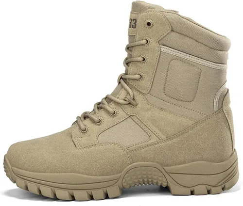 Miniatura 2 de Kervaky Botas tácticas militares para hombre, botas de trabajo, botas de combate, botas de desierto, botas de senderismo, botas de cuero, botas