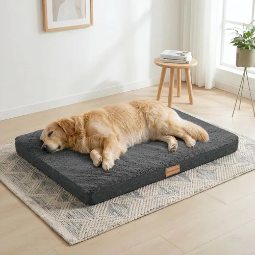 Miniatura 15 de Cama ortopédica para perros Patas Lague de tamaño grande 36''X24'', suave, impermeable, de espuma en forma de caja de huevos, cama para jaula