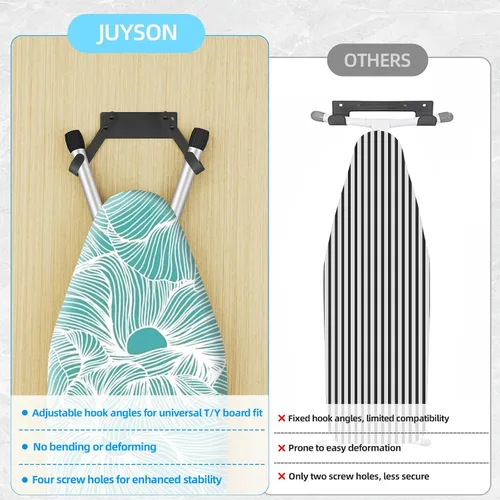 Miniatura 7 de JUYSON - Soporte de pared para tabla de planchar para tabla de planchar con patas T&Y, pequeño soporte de pared para tabla de planchar, soporte