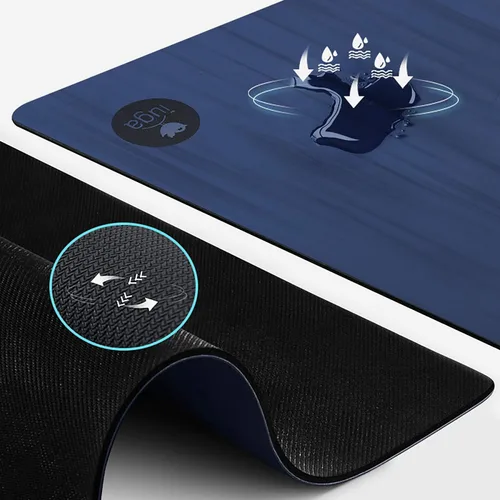 Miniatura 2 de IUGA Esterilla de yoga profesional antideslizante para pilates antidesgarros, respetuosa con el medio ambiente, esterilla de yoga caliente con Azul