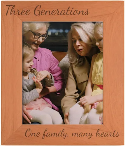 Miniatura 15 de Gifts For All By Rachel Olevia Five Generations One Family Many Hearts - Marco de fotos de madera natural grabado de 4 x 6 pulgadas, diseño