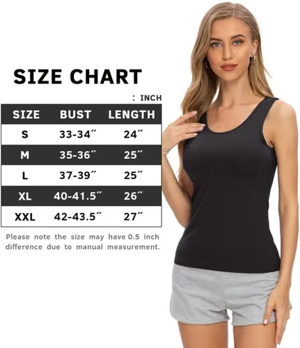 Miniatura 3 de Air Curvey Camiseta sin mangas elástica para mujer, ajuste delgado, paquete de 2-4