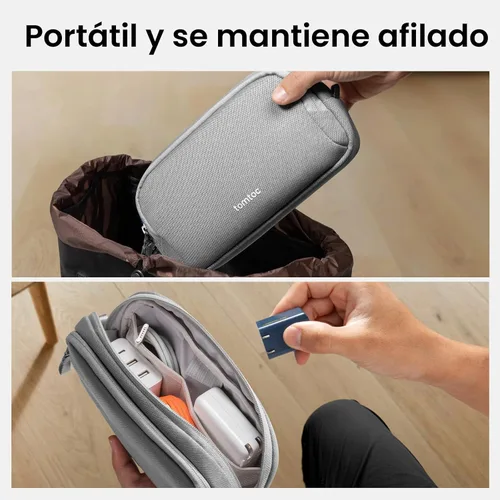 Miniatura 10 de tomtoc Estuche Organizador Electrónico de Viaje, Bolsa Táctica Resistente al Agua de Doble Compartimento para Organización de Cables, Almacenamiento