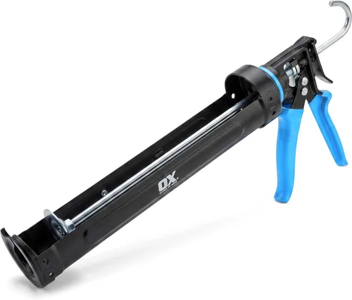 Miniatura 10 de OX Tools Pro OX-P044410 Pistola de calafateo resistente de 10 onzas, relación de empuje 12:1, pistola de calafateo de 10 onzas, dispensador